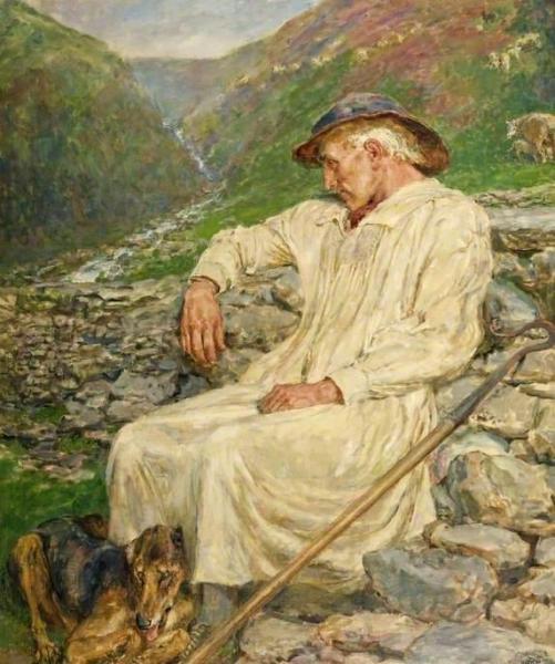 Michael And The Unfinished Sheepfold by Briton Riviere