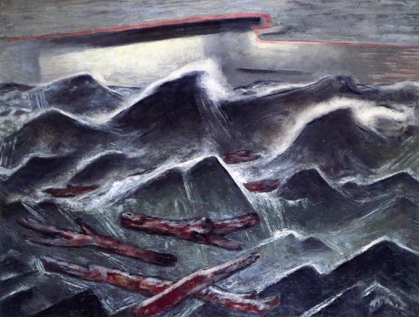 Logs Drifting by Bror Julius Olsson (b.j.o.) Nordfeldt