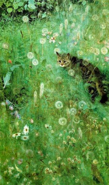 Bruno Liljefors Cat In The Summer Meadow