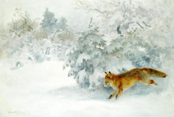 Bruno Liljefors Fox In Winter Landscape