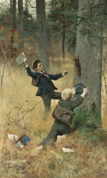 Bruno Liljefors The Squirrel Catchers