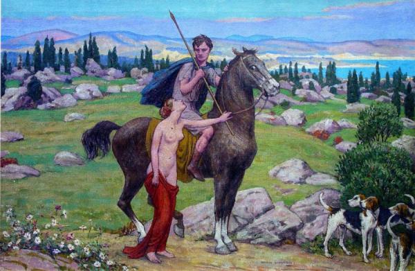 Venus And Adonis by Bryson Burroughs