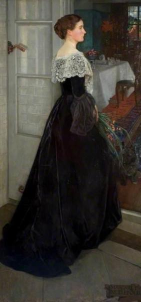 Byam Shaw Margaret Nettlefold Before Her Dining Room At Winterbourne