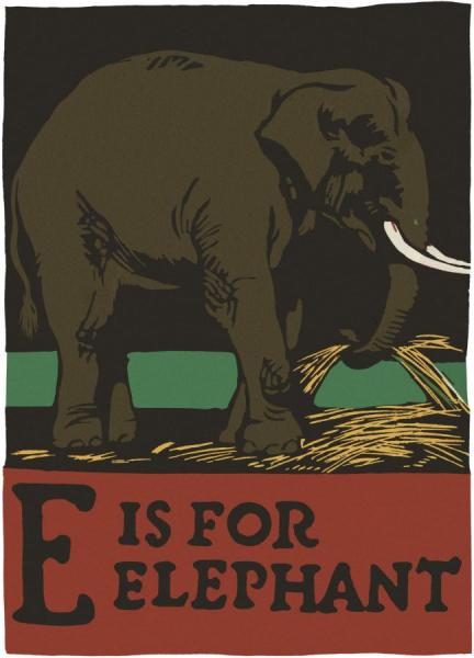 Alphabet   E Is For Elephant by Charles Buckles Falls