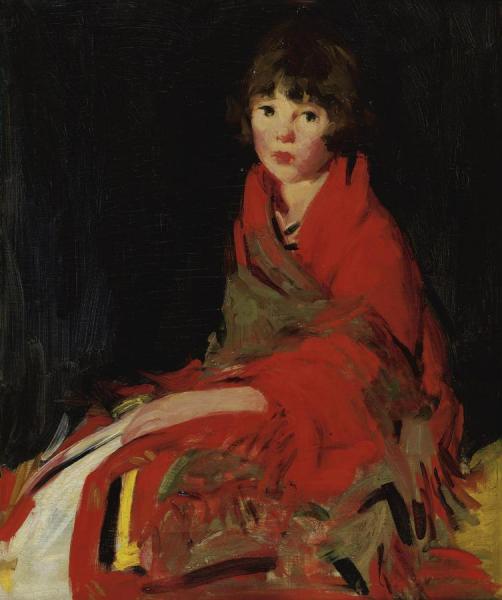 The Red Blanket (portrait Of A Young Girl) by Camelia Whitehurst Oil Painting Reproductions