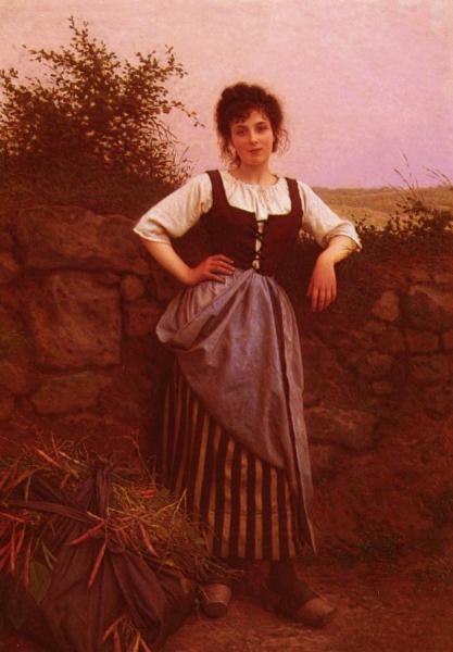 Brunette by Camille-félix Bellanger