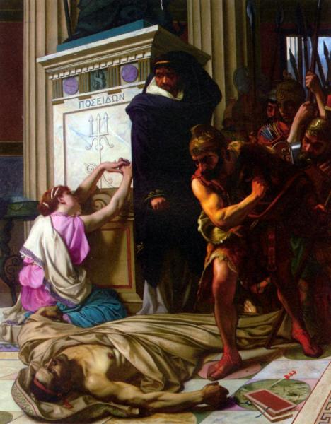 The Death Of Demosthenes by Camille-félix Bellanger Oil Painting Reproductions