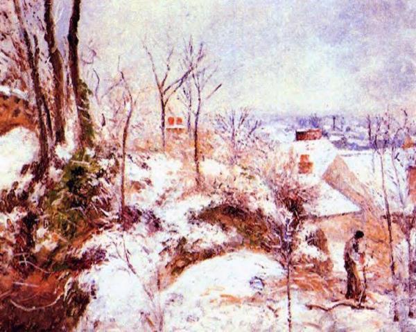 A Cottage In The Snow by Camille Pissarro Oil Painting Reproductions