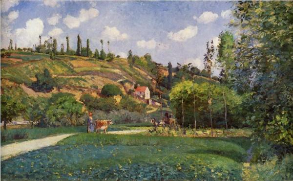 A Cowherd On The Route De Chou, Pontoise by Camille Pissarro