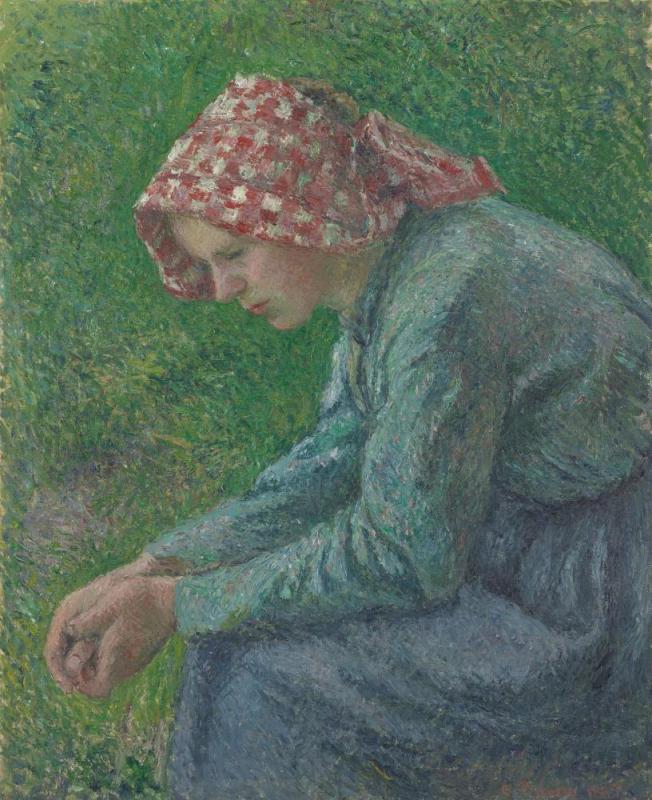 A Seated Peasant Woman by Camille Pissarro