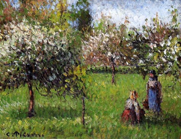 Apple Blossoms, Eragny by Camille Pissarro