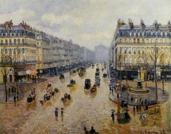 Avenue De L'opera: Rain Effect by Camille Pissarro