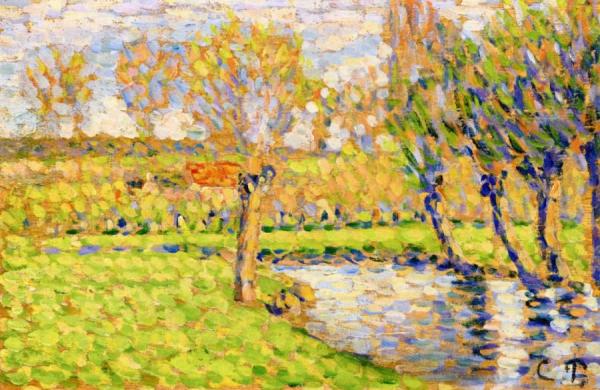 Banks Of The Epte In Eragny by Camille Pissarro