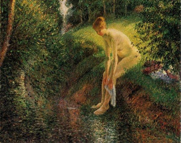 Bather In The Woods by Camille Pissarro