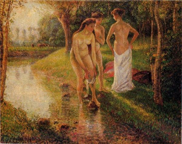 Bathers by Camille Pissarro