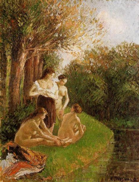 Bathers by Camille Pissarro