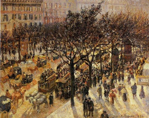 Boulevard Des Italiens: Afternoon by Camille Pissarro