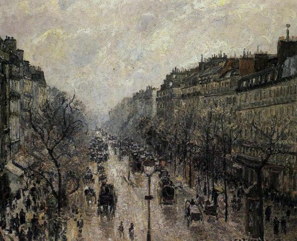 Boulevard Montmartre: Foggy Morning by Camille Pissarro Oil Painting Reproductions