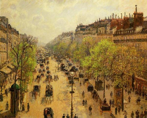 Boulevard Montmartre: Spring by Camille Pissarro