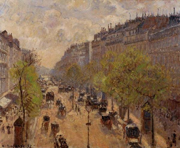 Boulevard Montmartre: Spring by Camille Pissarro