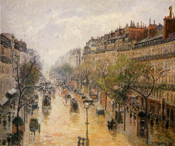 Boulevard Montmartre: Spring Rain by Camille Pissarro
