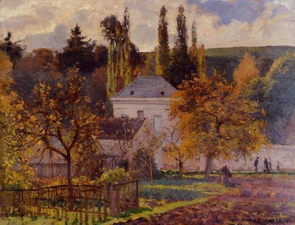 Bourgeois House In L'hermitage, Pontoise by Camille Pissarro