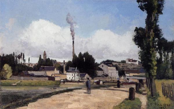 By The Oise At Pontoise by Camille Pissarro