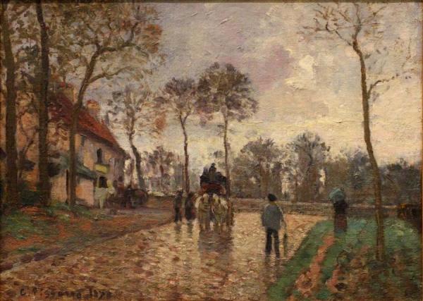 Carriage In Louveciennes by Camille Pissarro