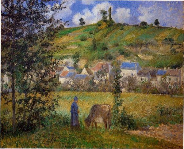 Chaponval Landscape by Camille Pissarro