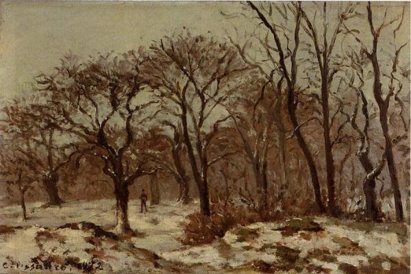 Chestnut Orchard In Winter by Camille Pissarro Oil Painting Reproductions
