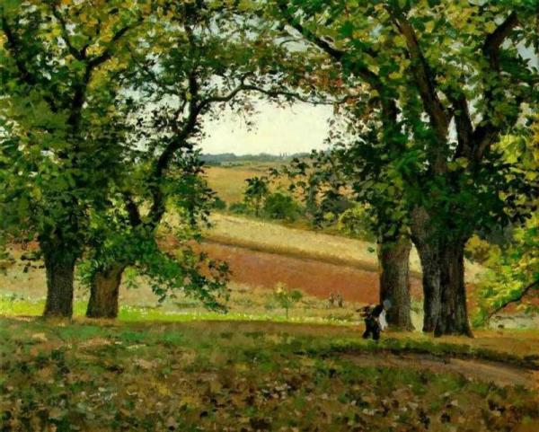 Chestnut Trees At Osny by Camille Pissarro