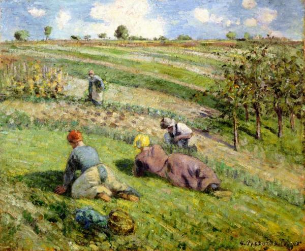 Camille Pissarro Cultivators In The Fields, Pontoise