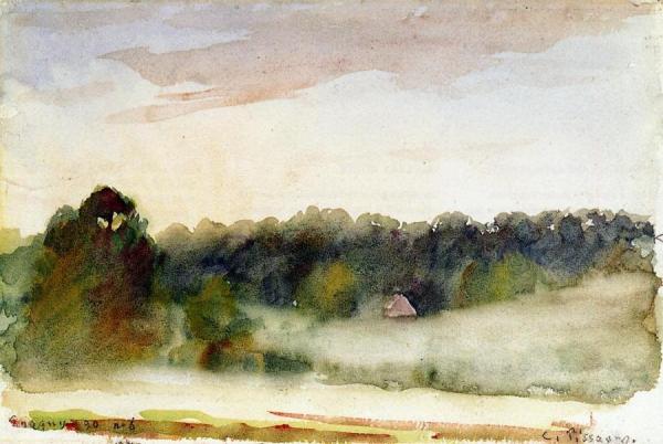 Eragny Landscape by Camille Pissarro