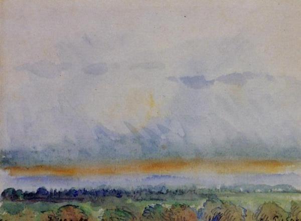 Eragny, Sunset by Camille Pissarro Oil Painting Reproductions