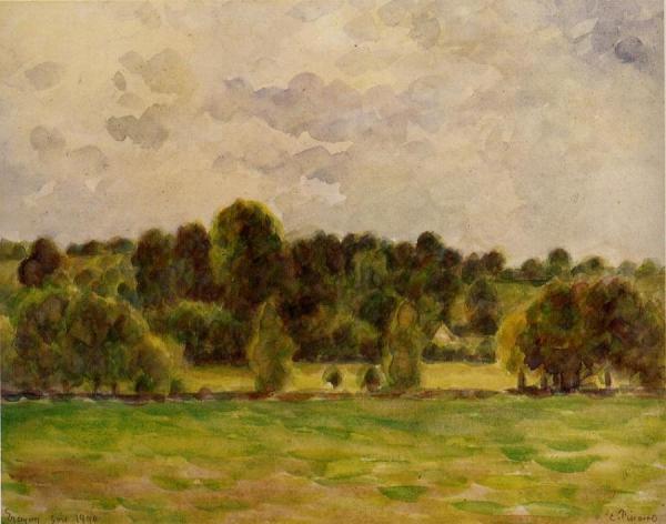 Eragny, Twilight by Camille Pissarro