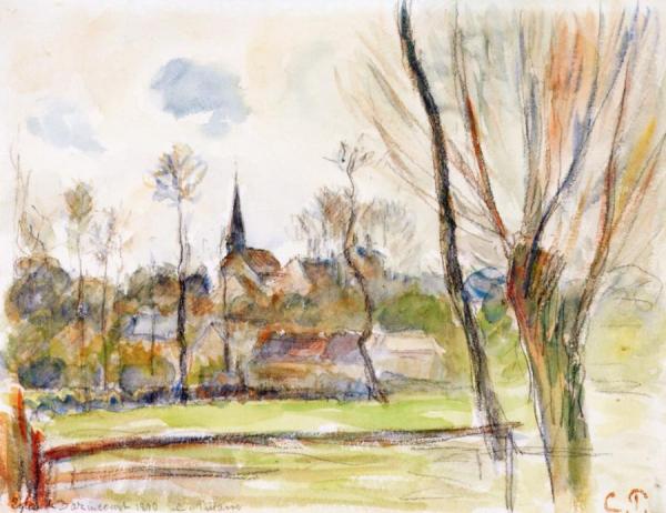 Esplanade De Bazincourt by Camille Pissarro