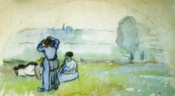 Fan Project by Camille Pissarro Oil Painting Reproductions