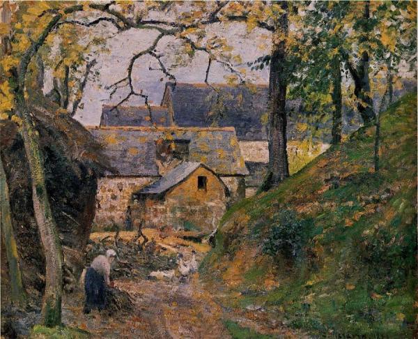 Farm At Montfoucault by Camille Pissarro Oil Painting Reproductions