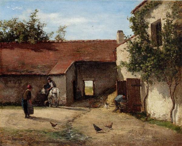 Farmyard by Camille Pissarro Oil Painting Reproductions