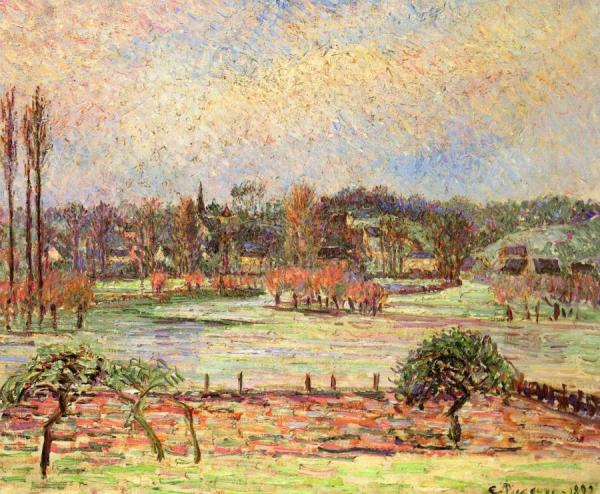 Flood, Morning Effect, Eragny by Camille Pissarro