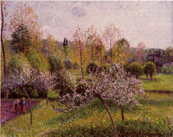 Flowering Apple Trees, Eragny by Camille Pissarro