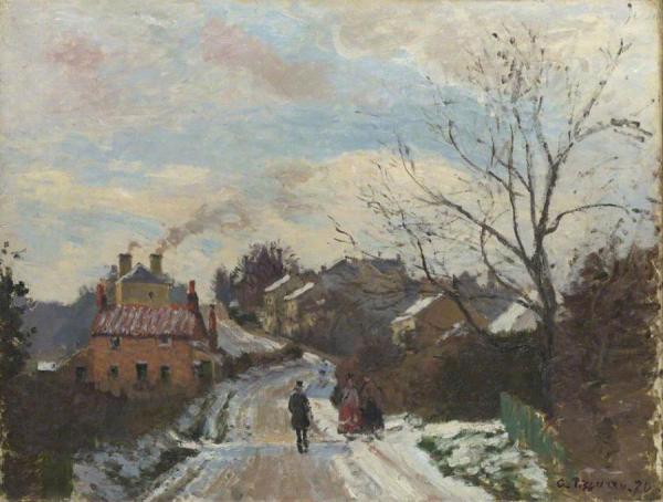Fox Hill, Upper Norwood, London, Under Snow by Camille Pissarro