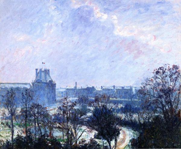 Garden Of The Louvre: Snow Effect by Camille Pissarro