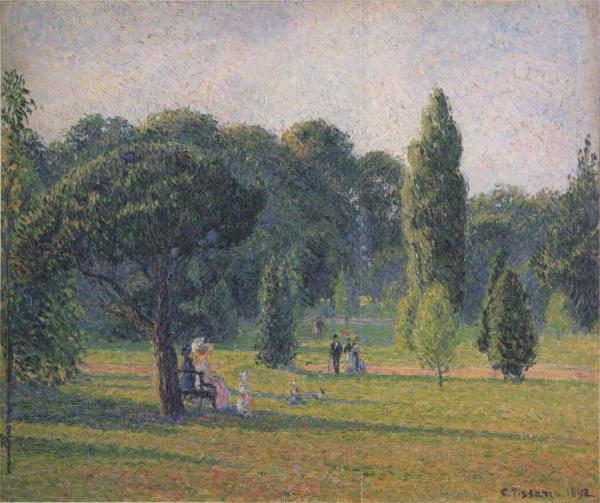 Gardens At Kew, Sunset by Camille Pissarro