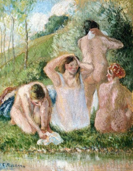 Group Of Bathers by Camille Pissarro