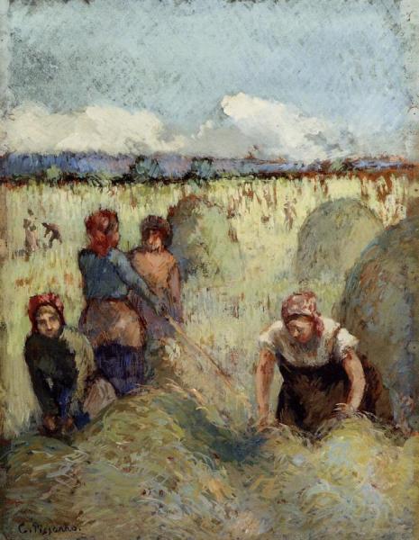 Haymaking by Camille Pissarro