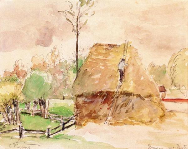 Haystack At Eragny Sur Epte by Camille Pissarro