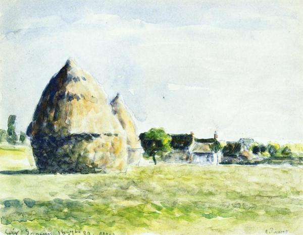 Haystacks by Camille Pissarro Oil Painting Reproductions