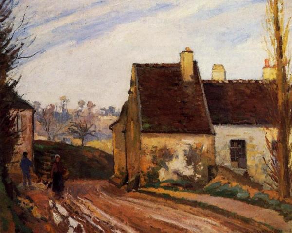 Homes Near The Osny by Camille Pissarro