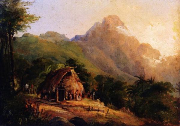 Hut In A Mountainous Landscape, Galipan by Camille Pissarro